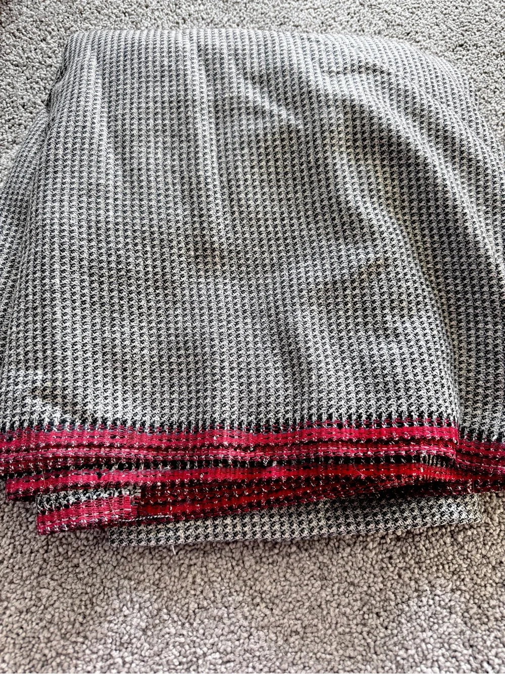 3.5 yards Black & White Houndstooth Fabric Wool blend